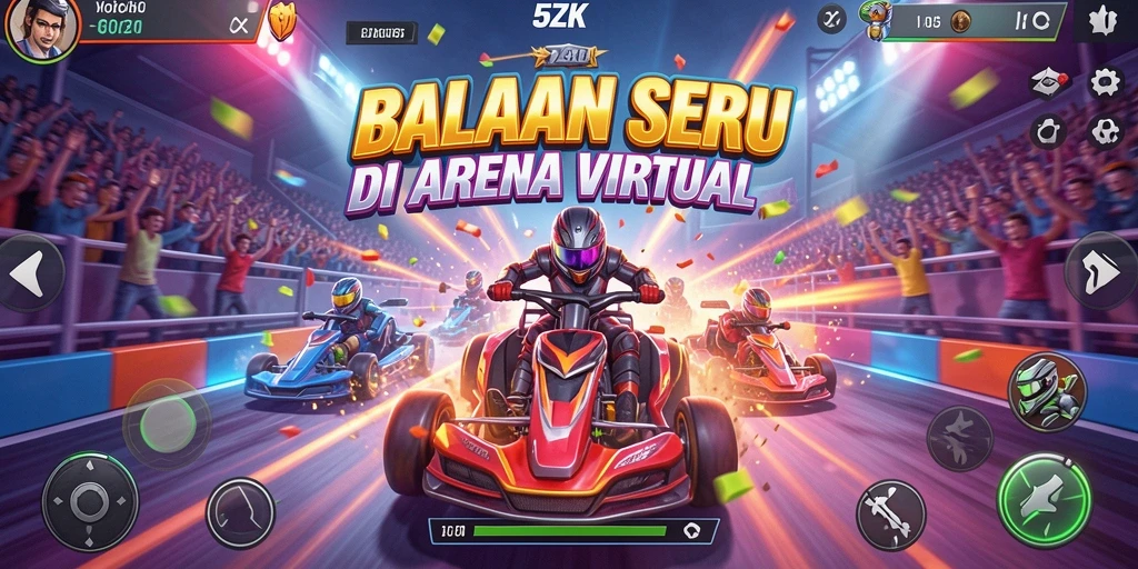 Gameplay Racing seru di 5ZK dengan mobil cepat dan trek menegangkan.