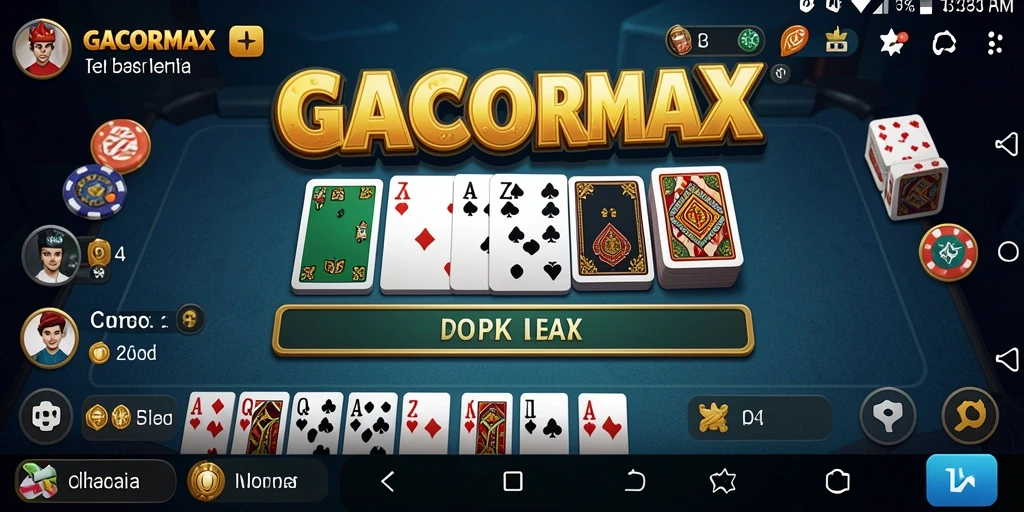 Tampilan gameplay GACORMAX menampilkan suasana permainan Domino yang seru.