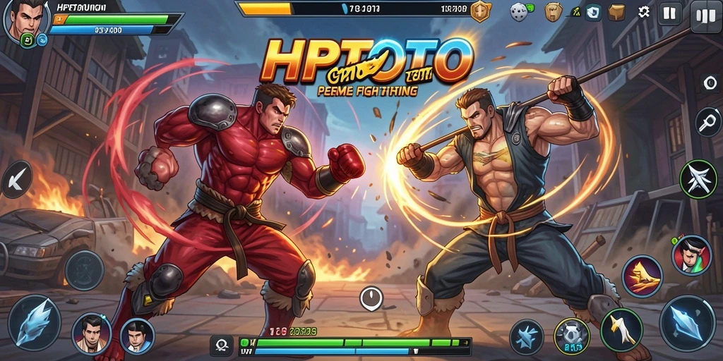 Gameplay mendebarkan dalam HPTOTO yang menampilkan pertarungan karakter.