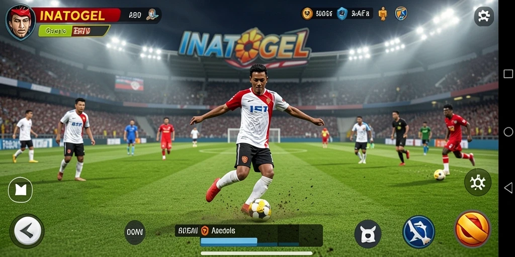 Tampilan gameplay seru dalam INATOGEL, nikmati keseruan sepak bola.