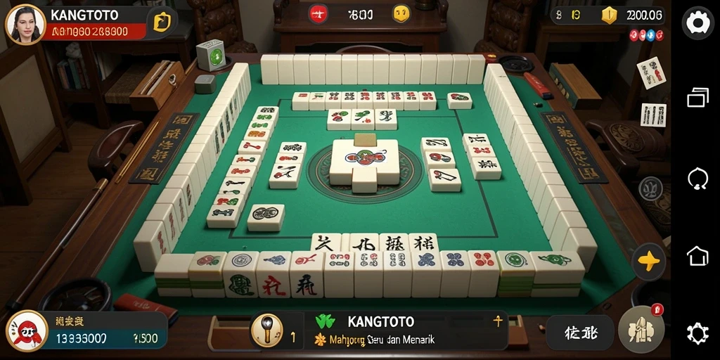 Screenshot KANGTOTO menampilkan gameplay Mahjong yang menegangkan.