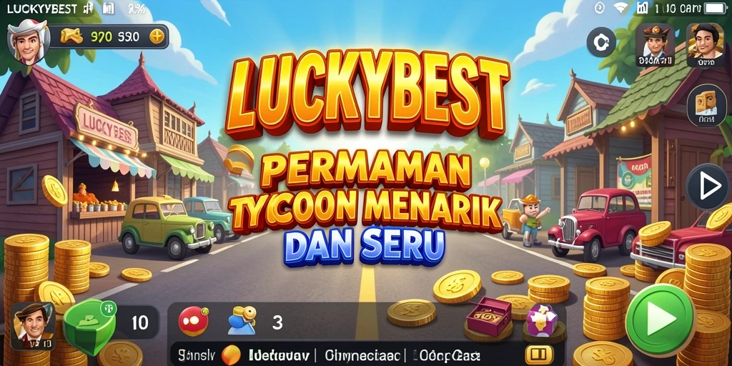 Tampilan gameplay LUCKYBEST dengan berbagai pilihan bisnis yang menarik.