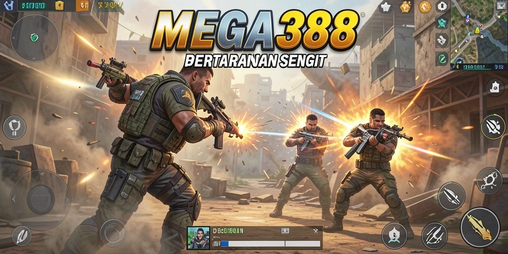 Screenshot gameplay MEGA388 menunjukkan aksi pertarungan yang mendebarkan.