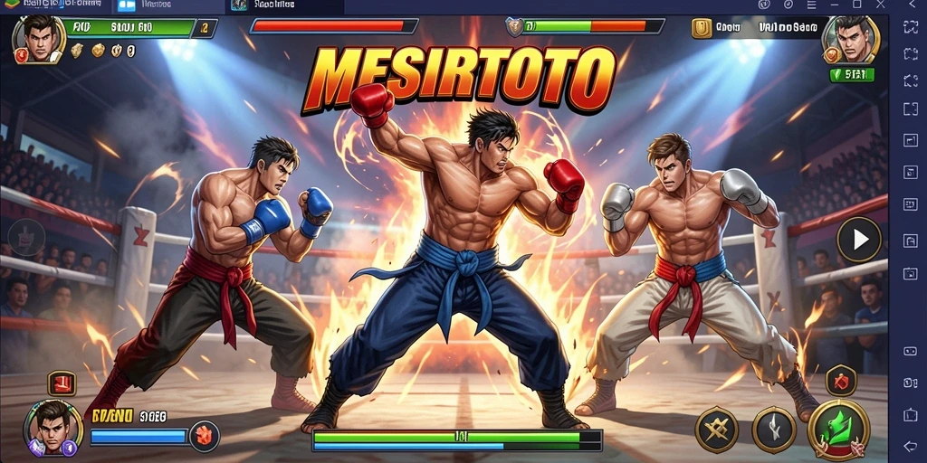 Tangkapan layar gameplay MESIRTOTO yang penuh aksi dan pertarungan sengit.