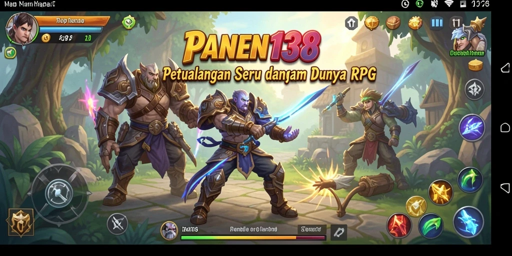 Tangkapan layar menunjukkan aksi pertempuran epik di dunia RPG.