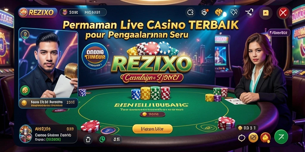 Tampilan gameplay Live Casino yang menarik dan interaktif di REZIXO.