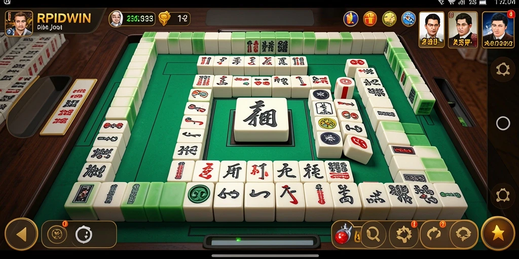 Screenshot gameplay RPIDWIN menampilkan aksi seru dalam permainan Mahjong.